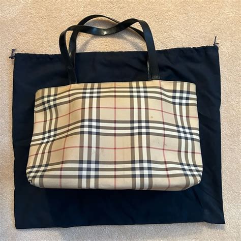 burberry house check tote large|Burberry large canvas tote.